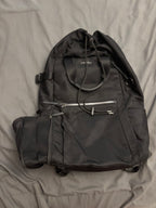 TUMI Voyageur Fern Drawstring Backpack – Black Nylon Luxury Travel Backpack