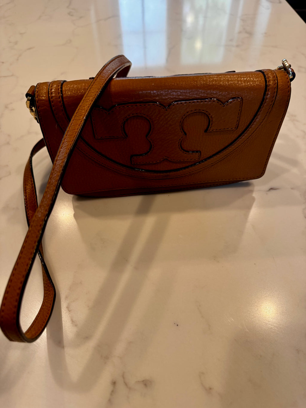 Tory Burch Bombe-T Mini Crossbody – Saddle Brown
