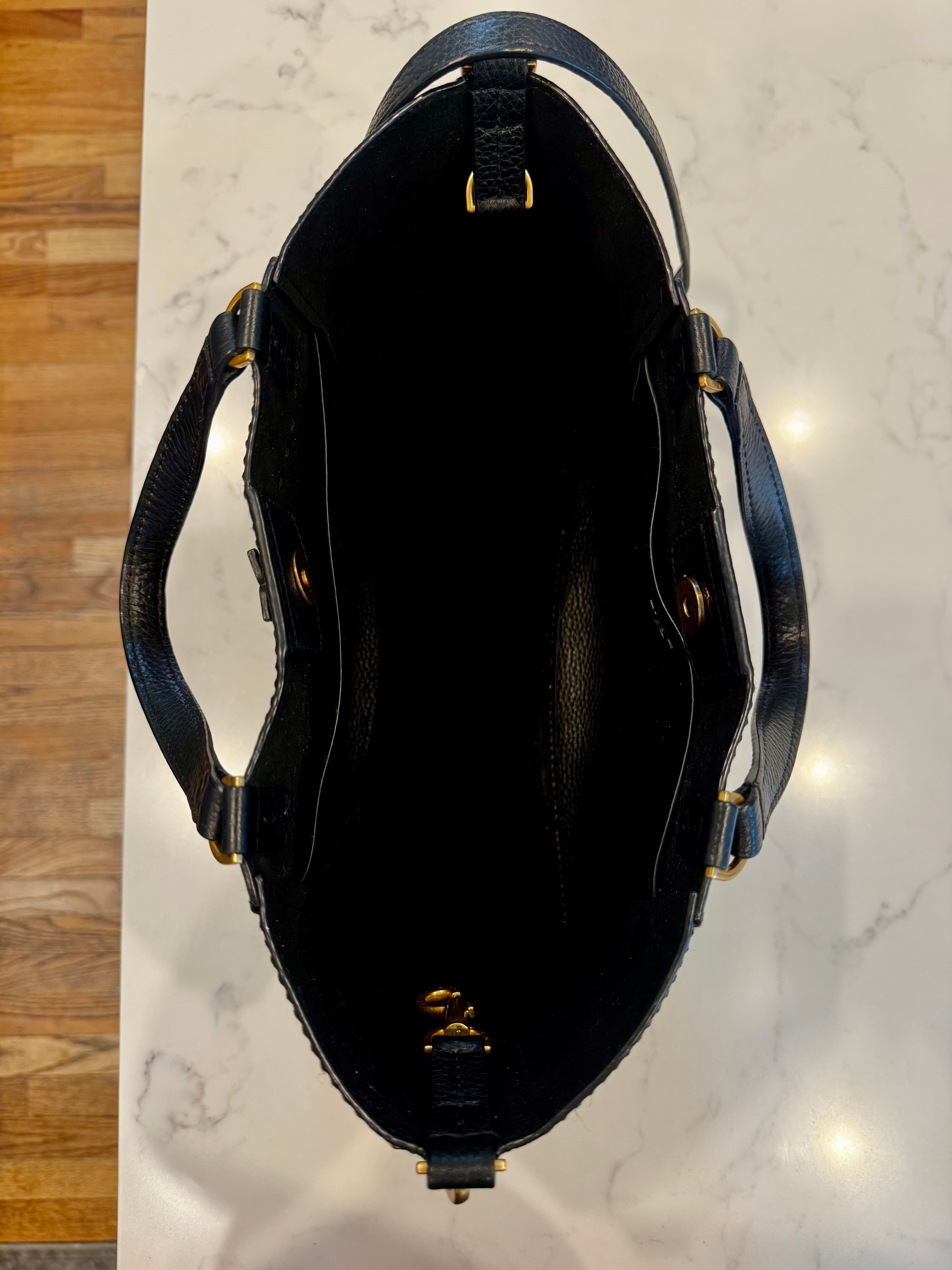 Tory Burch Perry Triple-Compartment Leather Tote – Black