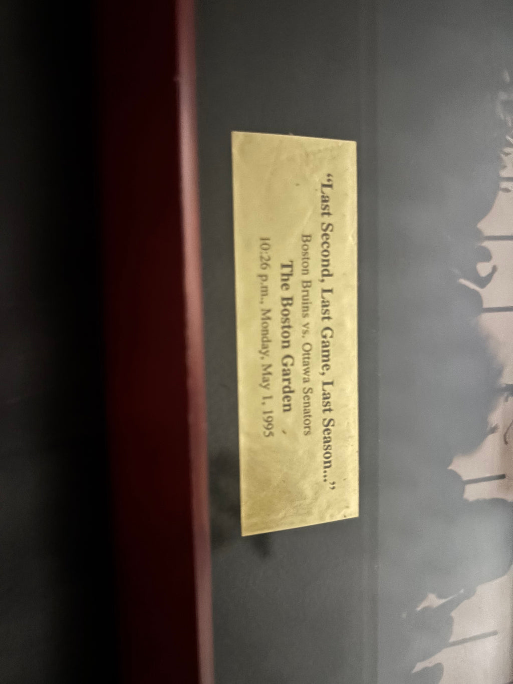 Last Game at Boston Garden Signed Limited Edition Bruins Plaque (790/1000)