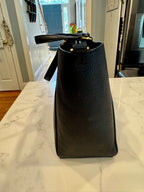 Tory Burch Perry Triple-Compartment Leather Tote – Black